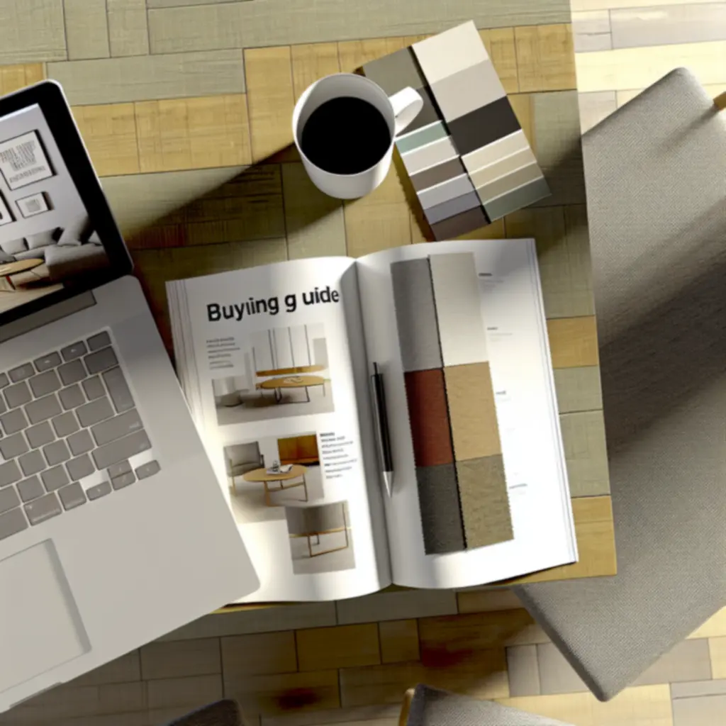 Bútorvásárlási útmutatók és blogbejegyzések illusztrációja