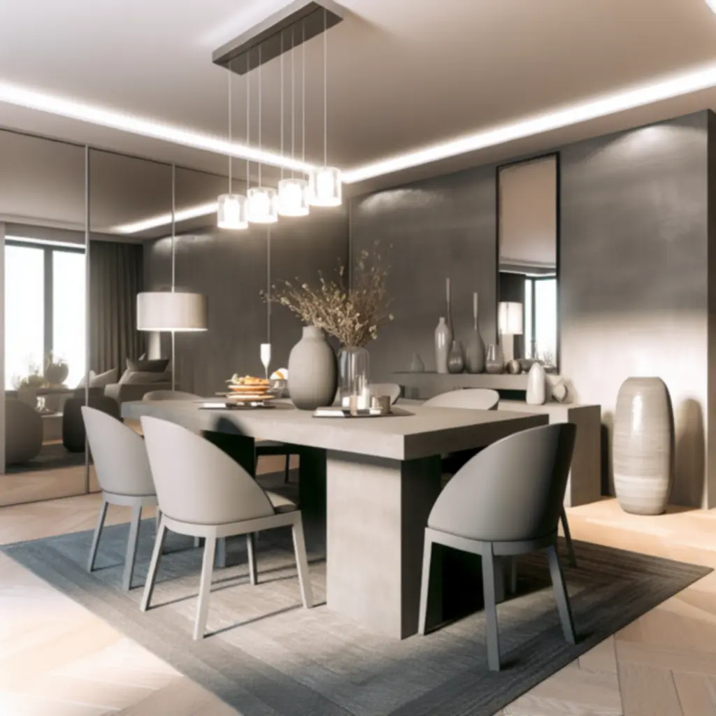 Étkező inspiráció: modern étkezőasztal és székek meghitt környezetben